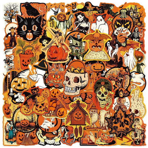 50Pcs Retro Halloween Stickers