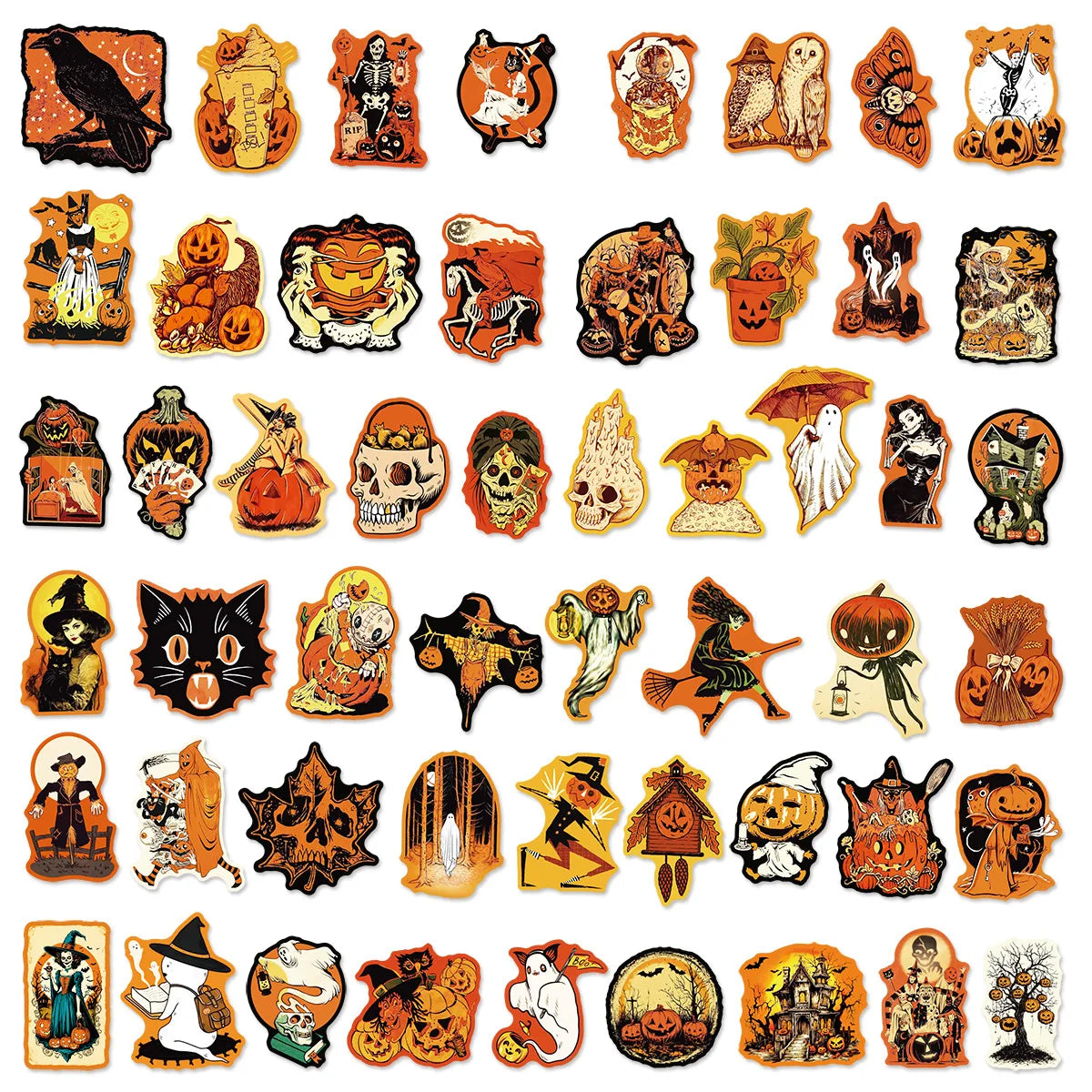 50Pcs Retro Halloween Stickers