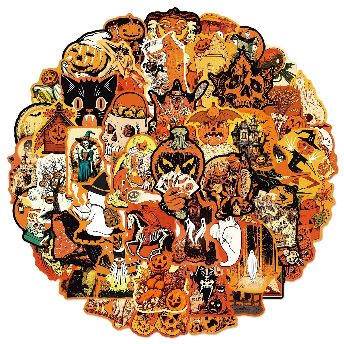 50Pcs Retro Halloween Stickers